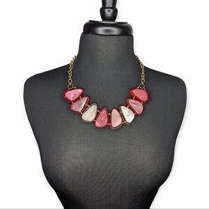 Charming Charlie Large Pink and Gold Necklace
